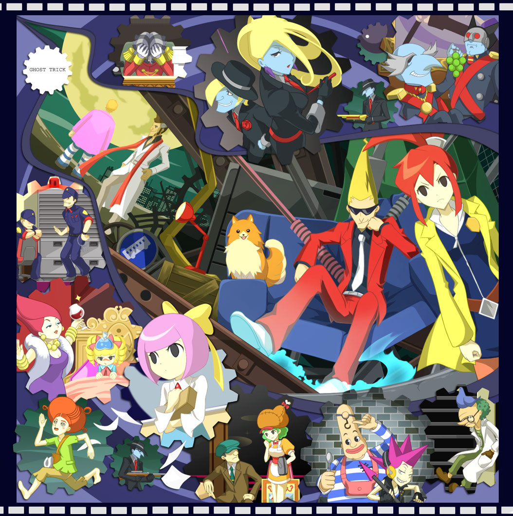 bailey, beauty_(ghost_trick), bird, cat, couch, detective, dog, emma_(ghost_trick)