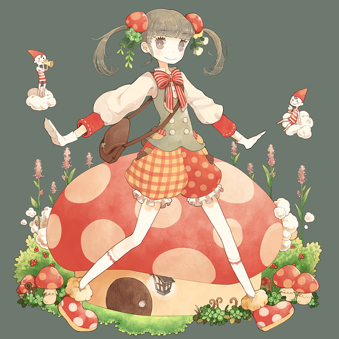 bag, bow, cloud, clouds, clover, flower, four-leaf_clover, gloves