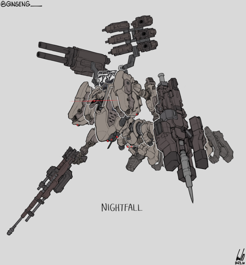 antennae, armored_core, armored_core_vi:_fires_of_rubicon, character_name, dated, english_commentary, ginseng_(xin), glowing