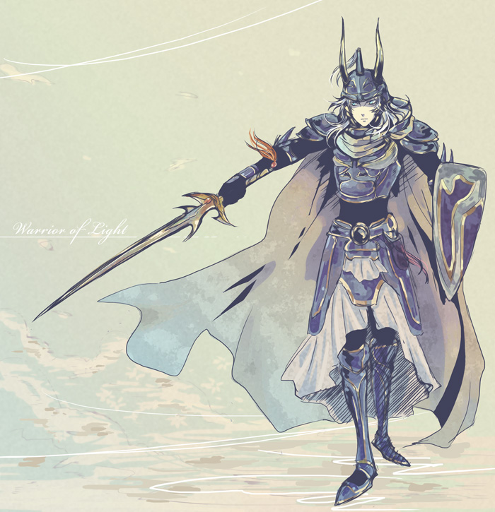 1boy, armor, armored_boots, asymmetrical_dual_wielding, blue_armor, blue_eyes, blue_footwear, blue_helmet