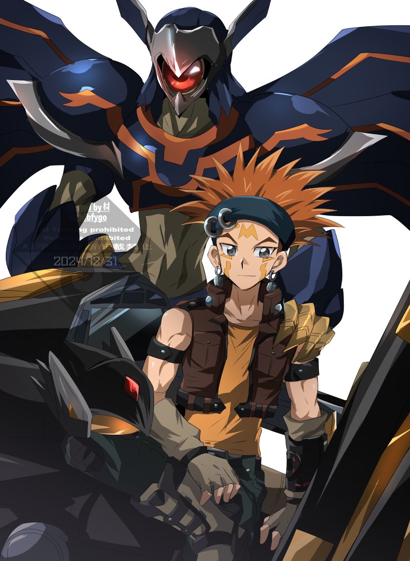 2boys, abfbfygo, armor, black_armor, black_helm, blackwing_armor_master, brown_hair, brown_vest