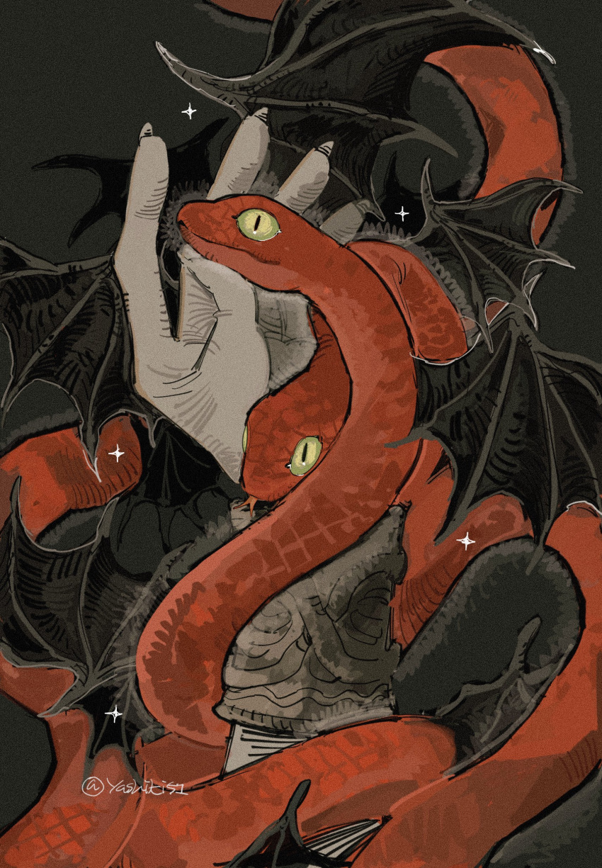 1boy, absurdres, animal, animal_focus, bat_wings, black_background, bracelet, elden_ring