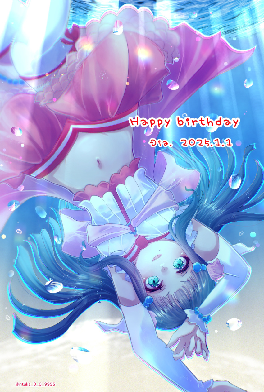 1girl, birthday, black_hair, breasts, bubble, character_name, commentary, dated