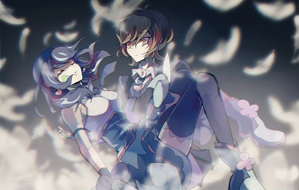 1girl, alternate_form, artist_request, bad_id, bad_pixiv_id, black_gloves, black_skirt, black_sweater_vest