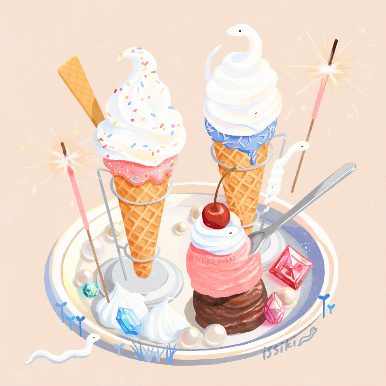 animal, cherry, fireworks, food, food_focus, fruit, gem, ice_cream