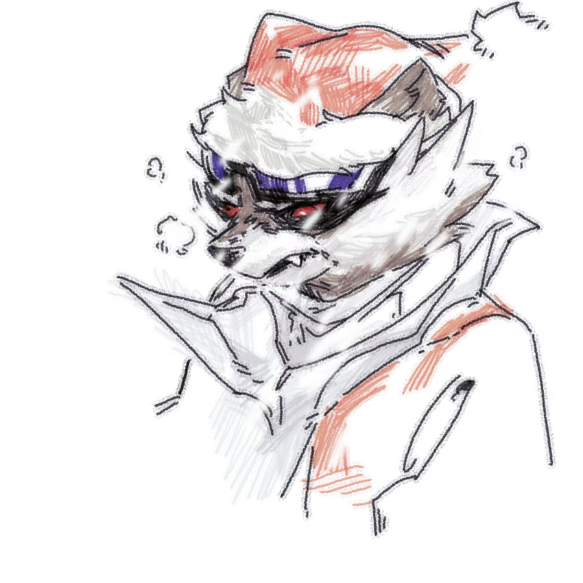 1boy, animal_ears, fangs, furry, furry_male, goggles, goggles_on_head, hashtag-only_commentary