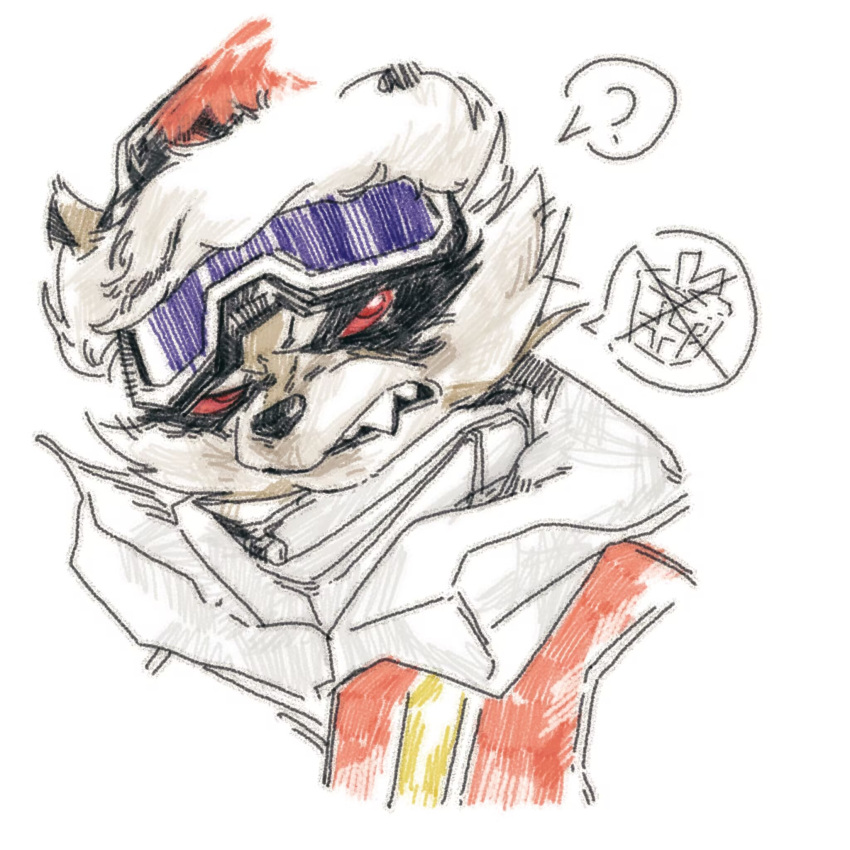 1boy, animal_ears, fangs, furry, furry_male, goggles, goggles_on_head, hashtag-only_commentary
