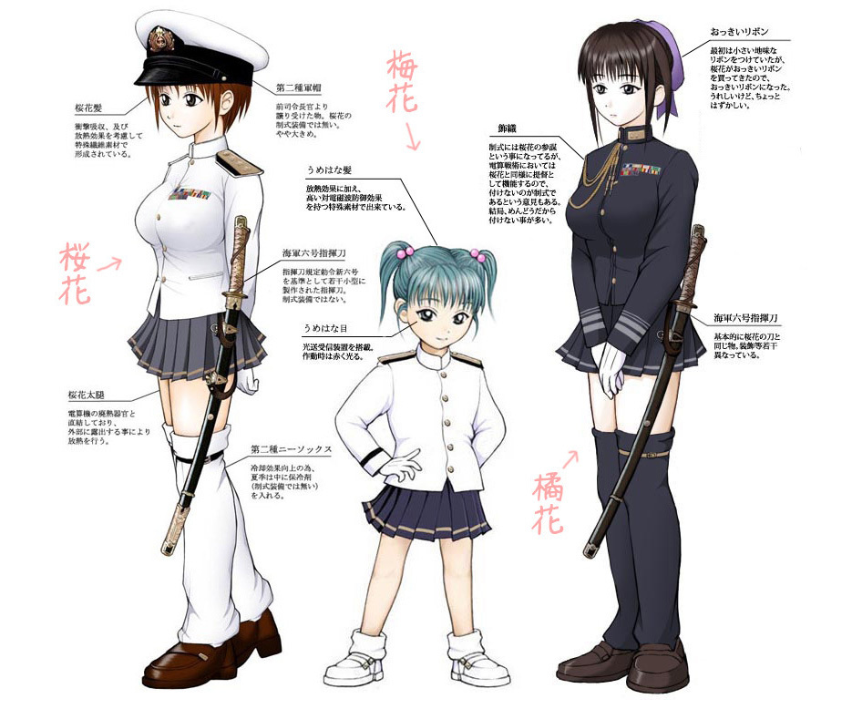 aiguillette, baika_(ouka_teitoku), densan_rengou_kantai_teitoku_ouka, gloves, hat, katana, kikka_(ouka_teitoku), military
