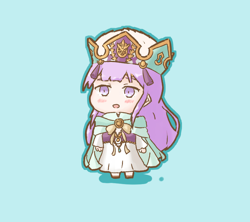 1girl, chibi, dress, fire_emblem, fire_emblem:_genealogy_of_the_holy_war, fire_emblem_heroes, hat_tassel, julia_(fire_emblem)
