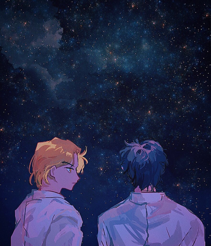 2boys, blonde_hair, blue_hair, dio_brando, from_behind, fuha_(azukiba_9), jojo_no_kimyou_na_bouken, jonathan_joestar