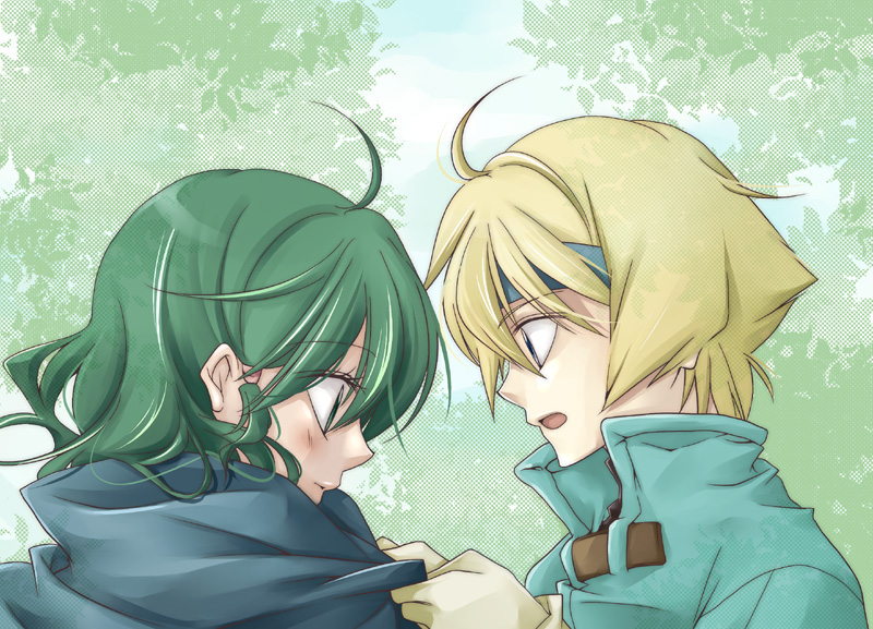 bad_id, blonde_hair, blue_eyes, deltora_quest, green_eyes, green_hair, headband, jasmine_(deltora_quest)