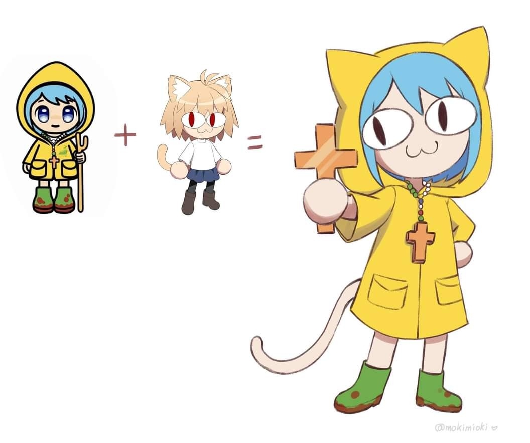1girl, :3, cat_ears, cat_girl, cat_tail, crucifix, jubilee_2025, luce_(jubilee_2025)