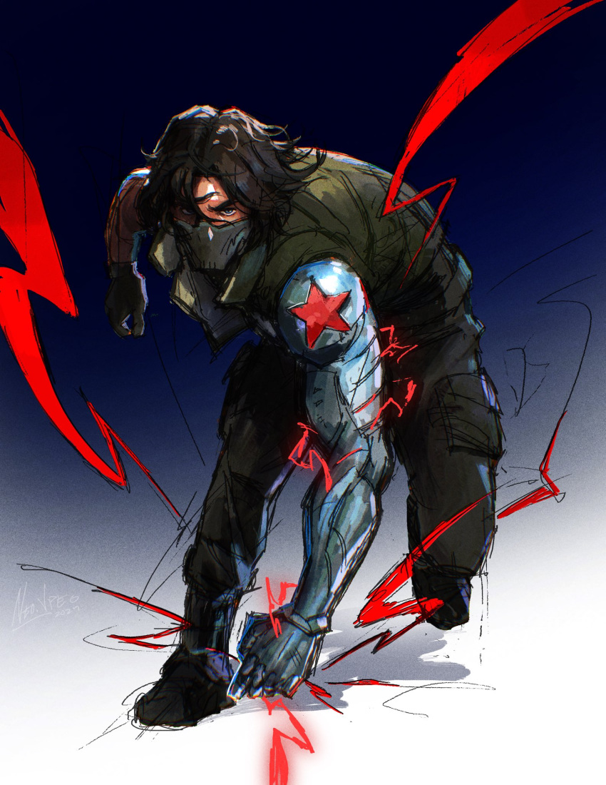 1boy, black_pants, brown_eyes, brown_hair, captain_america:_the_winter_soldier, captain_america_(series), clenched_hands, commentary