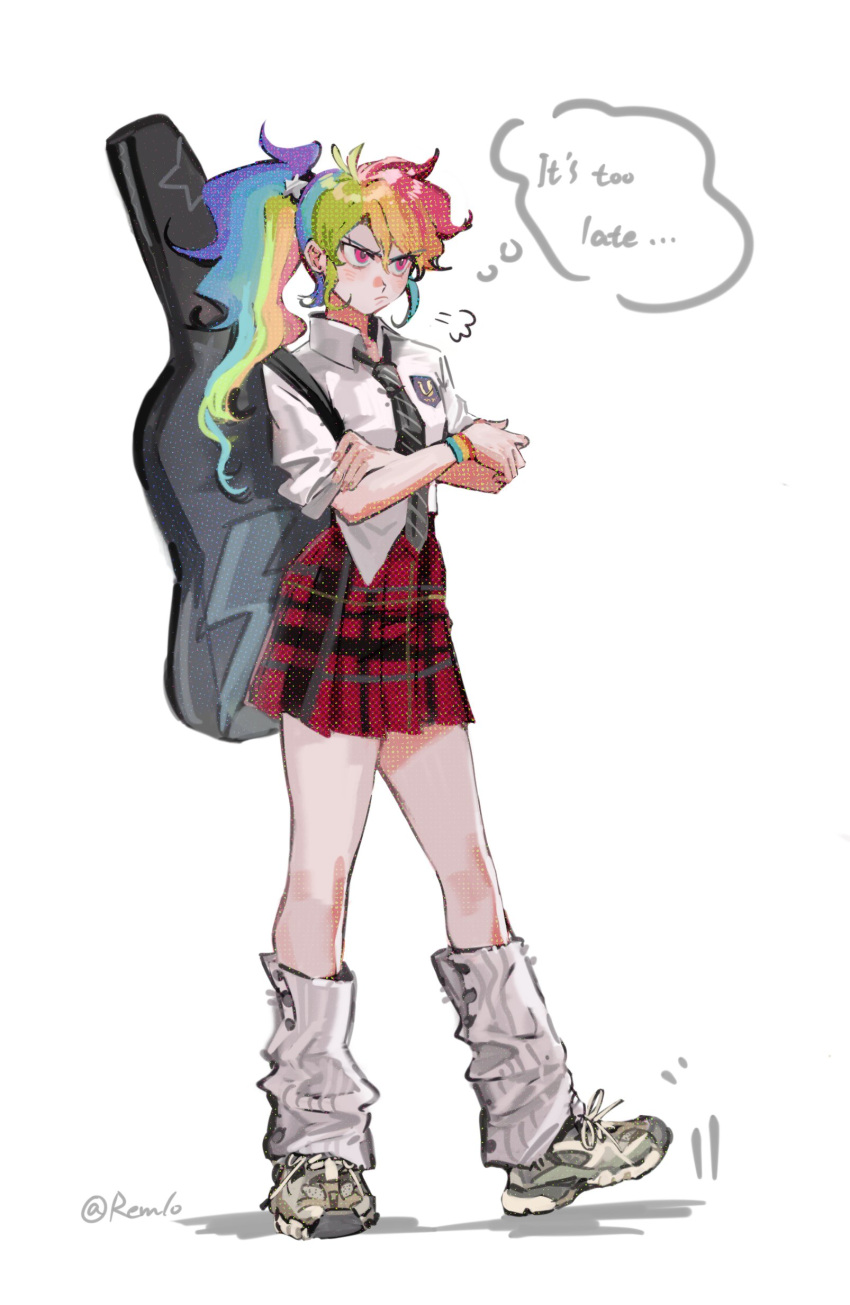 1girl, absurdres, antenna_hair, black_necktie, bracelet, chinese_commentary, closed_mouth, collared_shirt