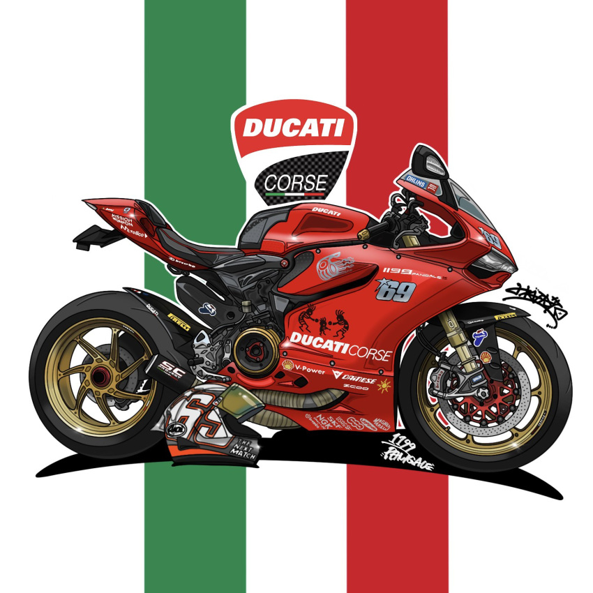 banato1215, ducati, ducati_1199, helmet, highres, italian_flag, logo, motor_vehicle