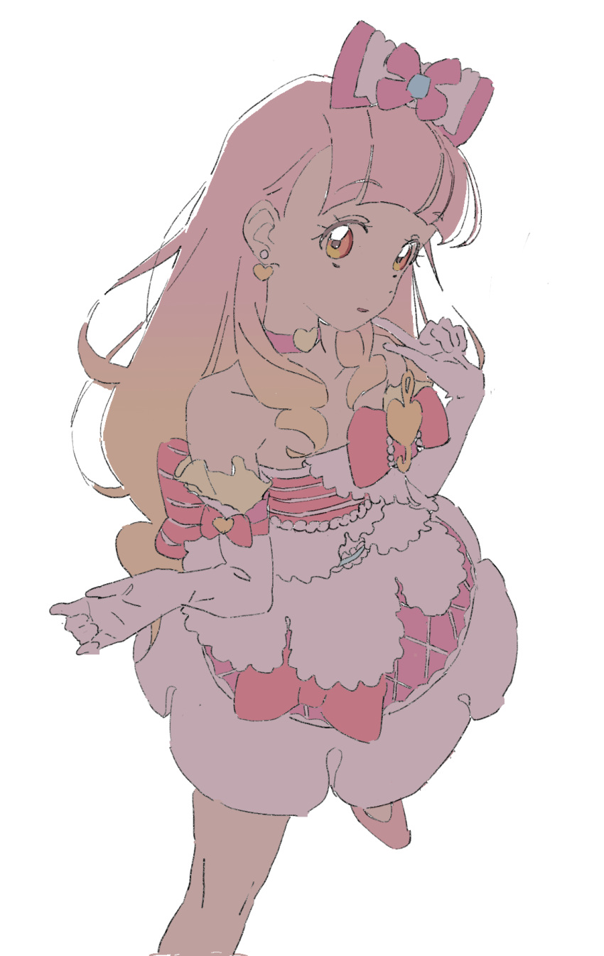 aikatsu!_(series), aikatsu_friends!, blunt_bangs, bow, choker, dot_nose, dress, dress_bow
