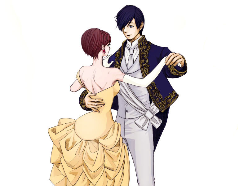 1boy, 1girl, bad_id, beast_(disney), beast_(disney)_(cosplay), beauty_and_the_beast, beauty_and_the_beast_(disney), belle_(disney)