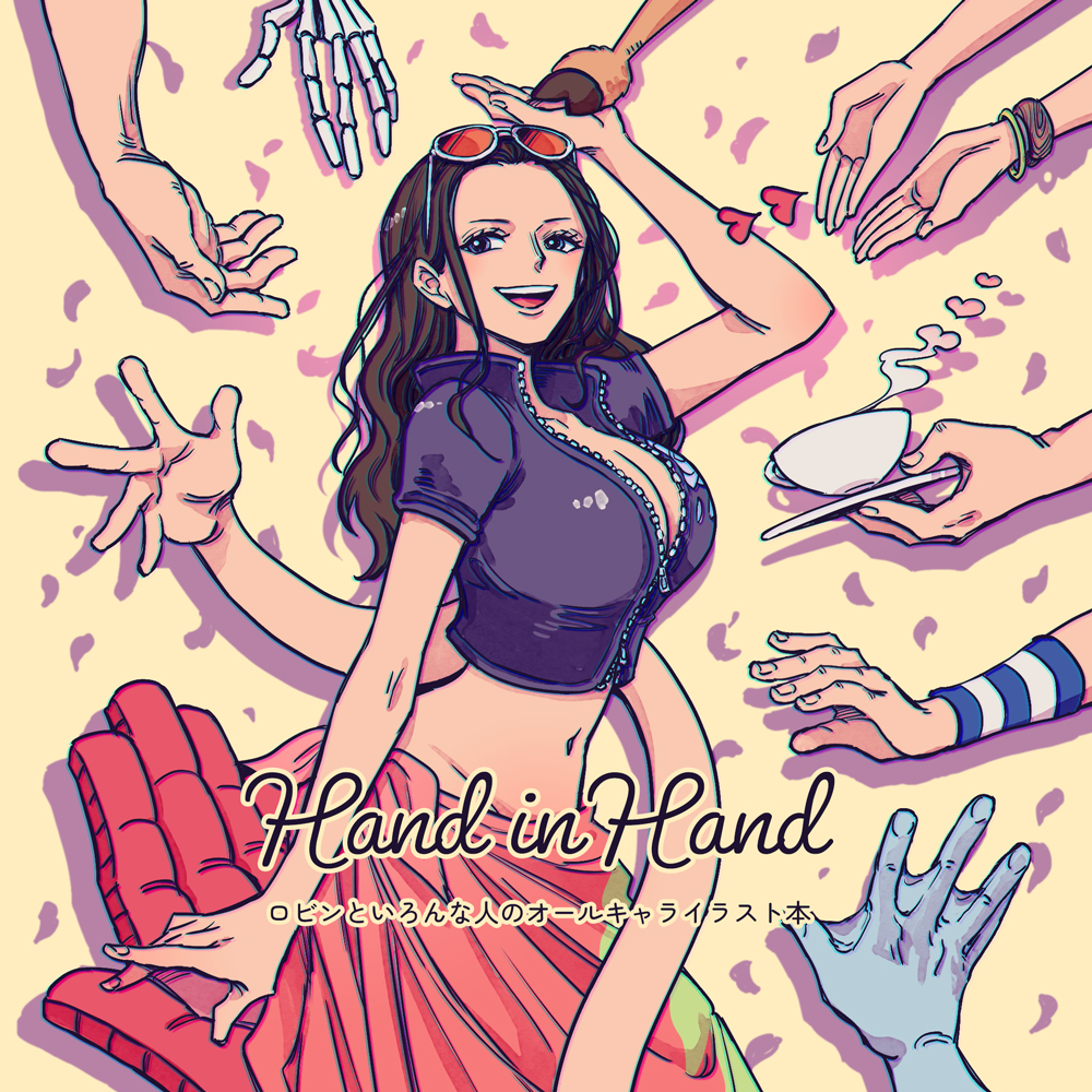 2girls, 6+boys, blue_jacket, blue_skin, bracelet, brook_(one_piece), colored_skin, commentary_request