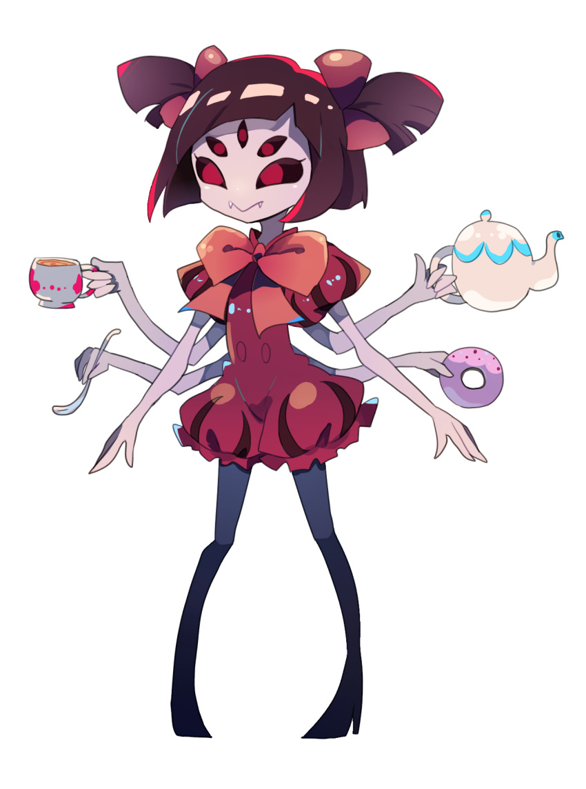 1girl, arthropod_girl, black_footwear, black_sclera, bow, bowtie, bug, closed_mouth