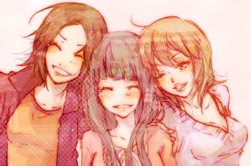 black_hair, blush, brown_eyes, brown_hair, closed_eyes, eyes_closed, happy, kimi_ni_todoke