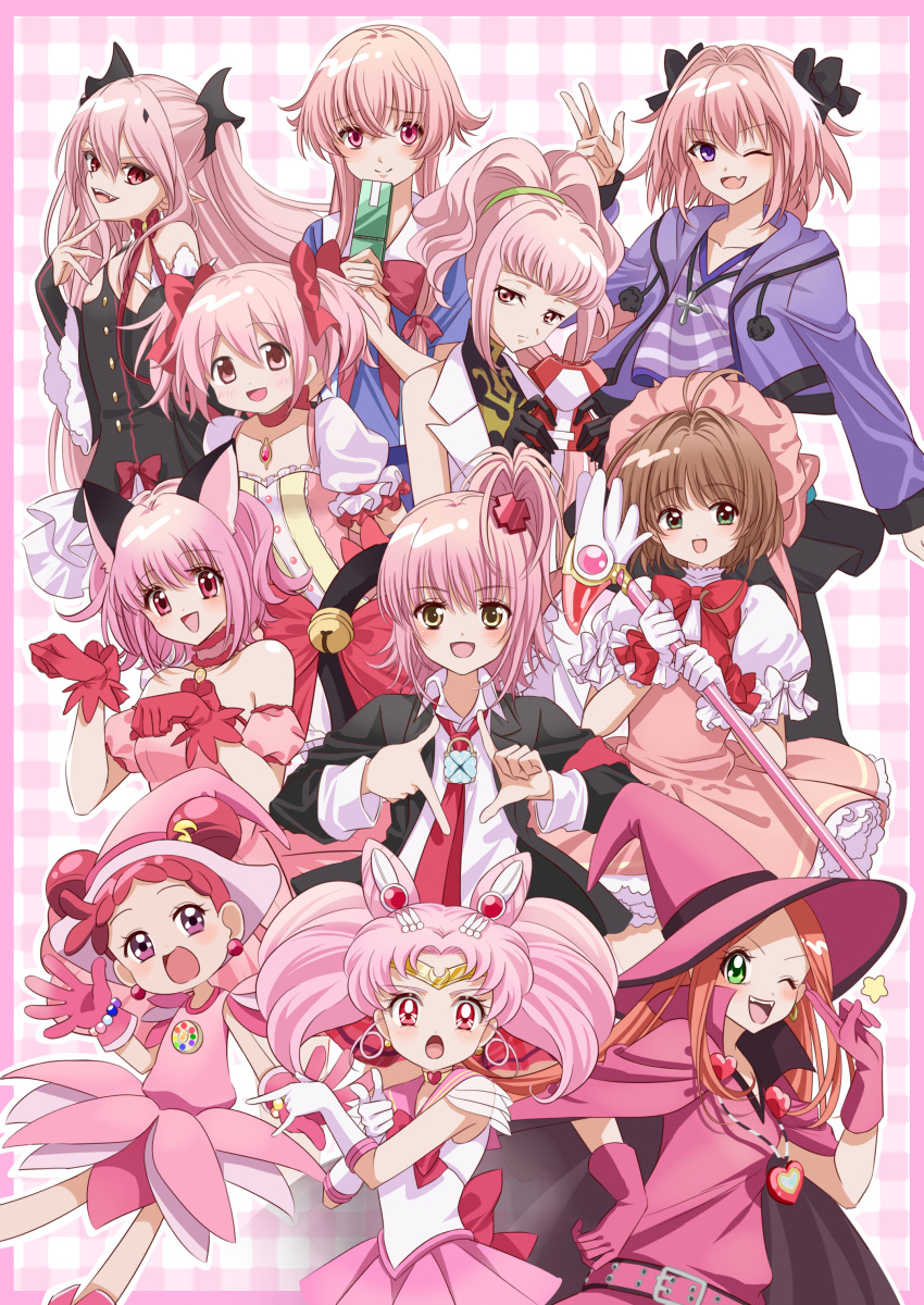 1boy, 6+girls, :d, absurdres, animal_ears, anya_alstreim, astolfo_(fate), astolfo_(memories_at_trifas)_(fate)