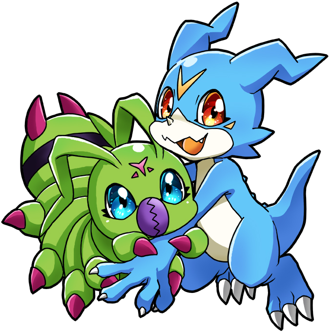 blue_skin, bug, colored_skin, digimon, digimon_(creature), dragon, full_body, looking_at_viewer