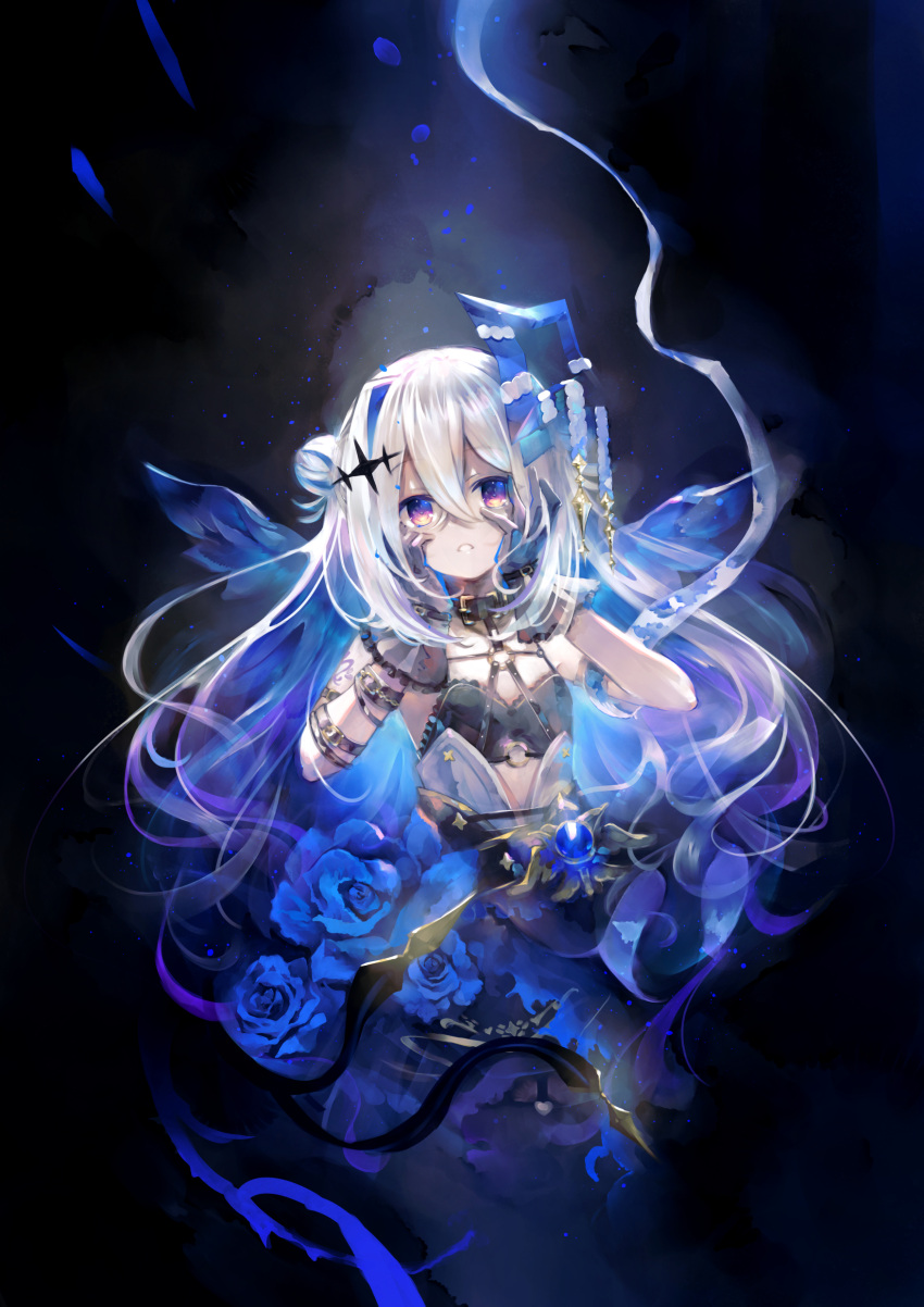 1girl, absurdres, amane_kanata, amane_kanata_(another_world), arm_belt, belt, belt_collar, black_belt
