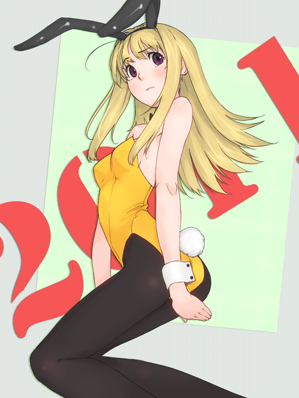 black_eyes, blonde_hair, bunny_ears, bunnysuit, chaos;head, long_hair, masato_(pixiv), nishijou_nanami
