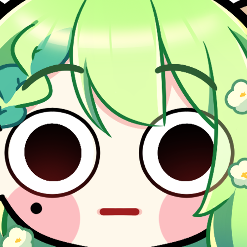 1girl, :|, antlers, bad_source, black_eyes, braid, braided_bangs, ceres_fauna, ceres_fauna_(1st_costume), chibi, chibi_only, closed_mouth, expressionless, flower, green_hair, hair_flower, hair_ornament, hololive, hololive_english, horns, long_hair, looking_at_viewer, lowres, maerie, mole, mole_under_eye, official_art, solo, straight-on, transparent_background, virtual_youtuber, white_flower
