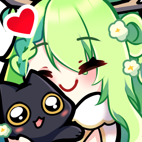1girl, =_=, animal, antlers, bad_source, black_cat, blush, braid