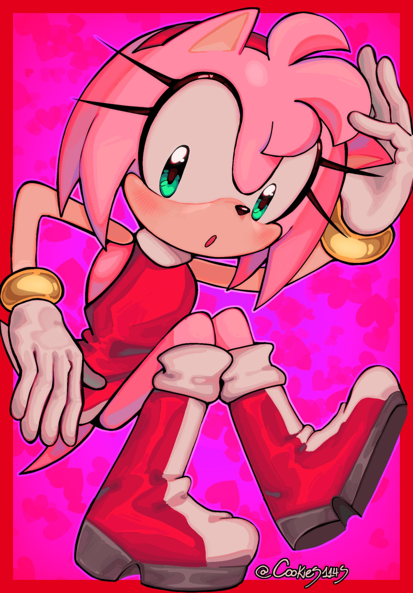 1girl, amy_rose, boots, caged, cookies114s, furry, heart, pink_background