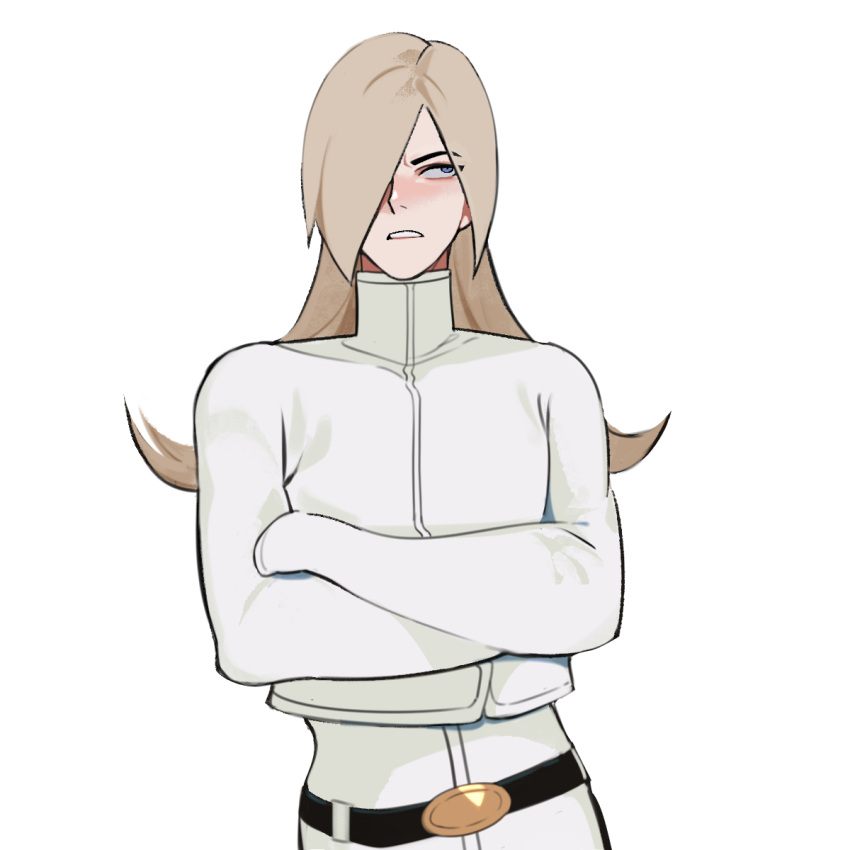 1boy, androgynous, belt, belt_buckle, black_belt, blonde_hair, blue_eyes, buckle