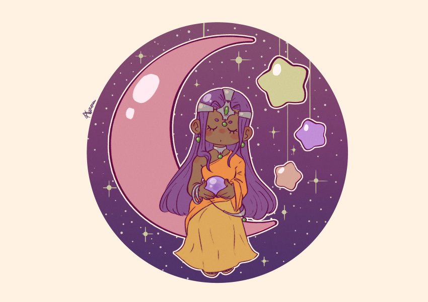 1girl, absurdres, asymmetrical_dress, aurora_(cynicalruins), bracelet, chibi, chibi_only, circlet