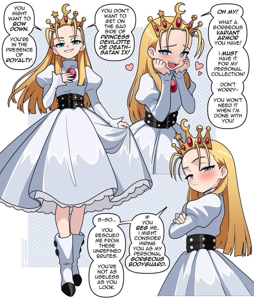 1girl, absurdres, belt, belt_around_waist, black_belt, blonde_hair, blue_eyes, blush