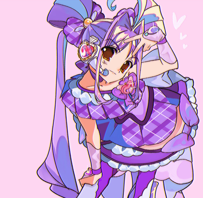 0samuse, 1girl, ahoge, blue_hair, blue_streaks, bow, closed_mouth, collarbone