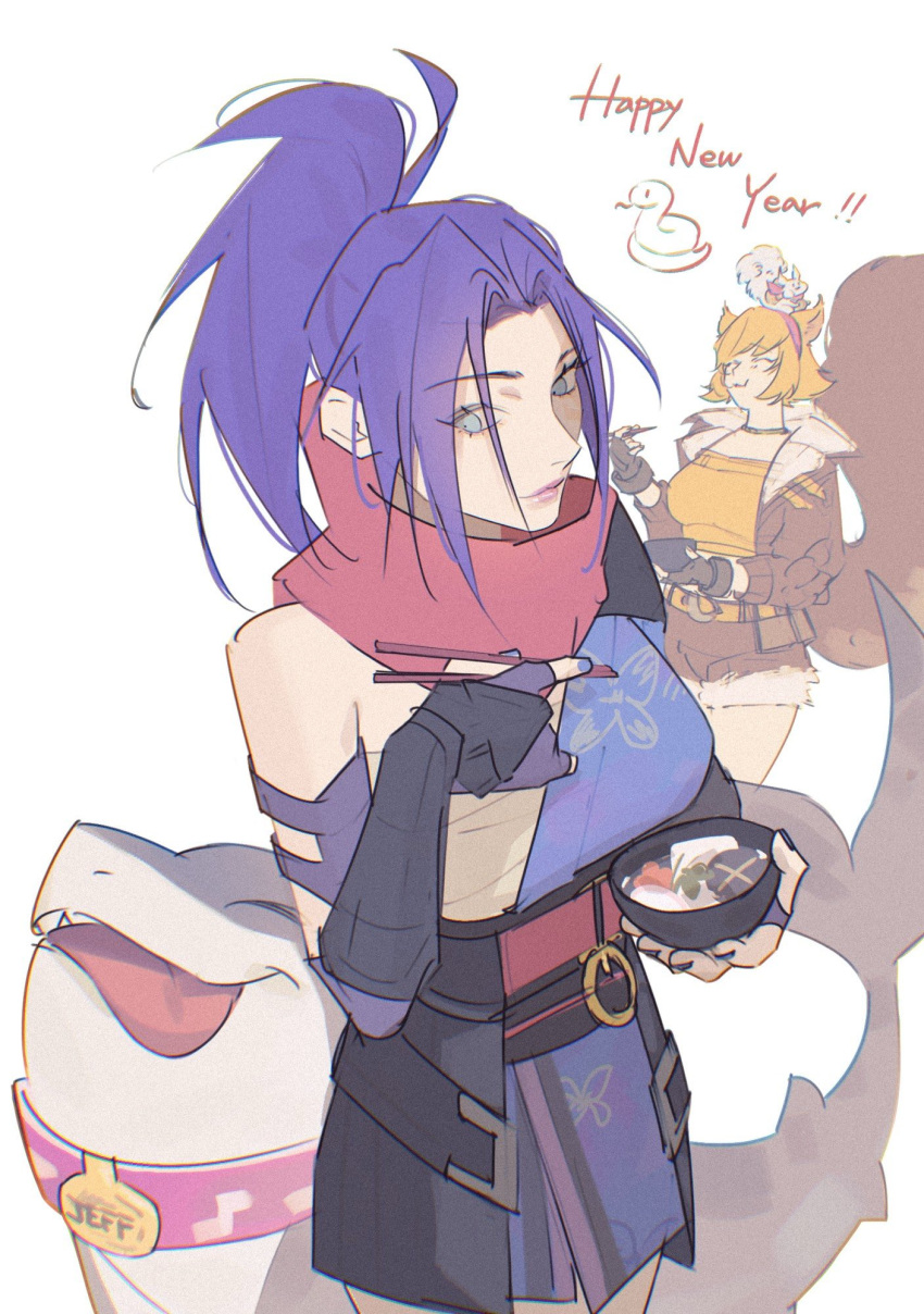 2girls, acorn, acorn_earrings, acorn_print, animal_ears, blue_eyes, breasts, brown_tail