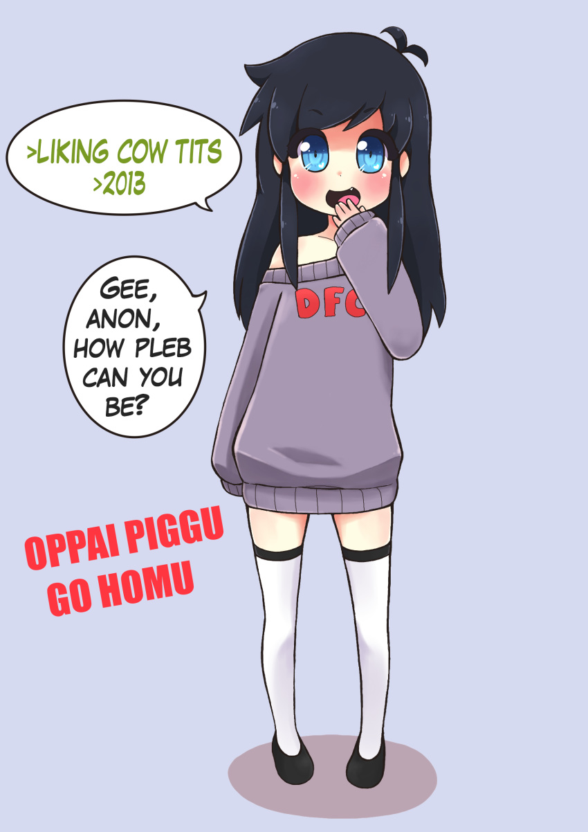 2013, 4chan, :d, absurdres, ahoge, antenna_hair, black_hair, blue_eyes