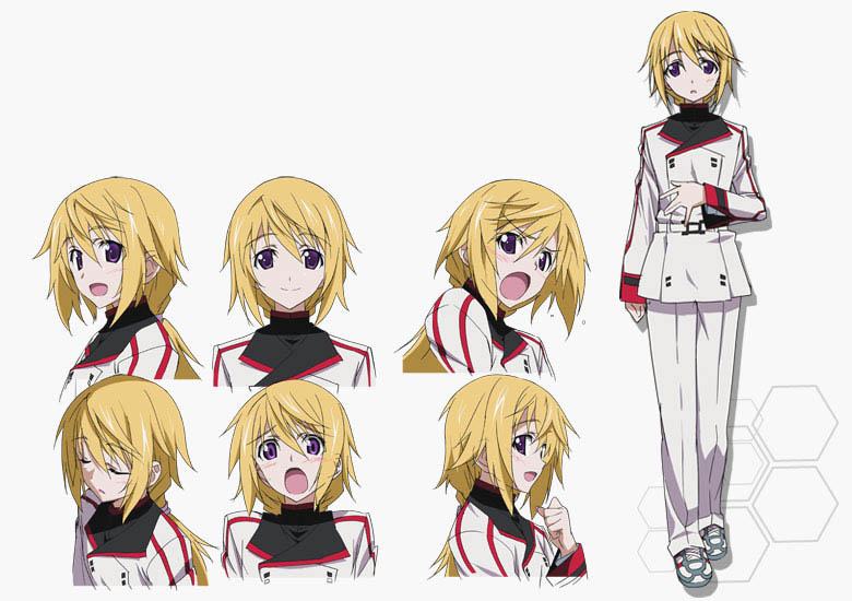 blonde_hair, blush, character_sheet, charlotte_dunois, infinite_stratos, kurashima_tomoyasu, official_art, open_mouth