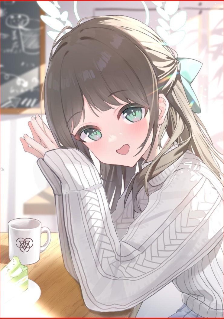 1girl, airi_(blue_archive), blue_archive, blurry, blurry_background, bow, brown_hair, chinese_commentary
