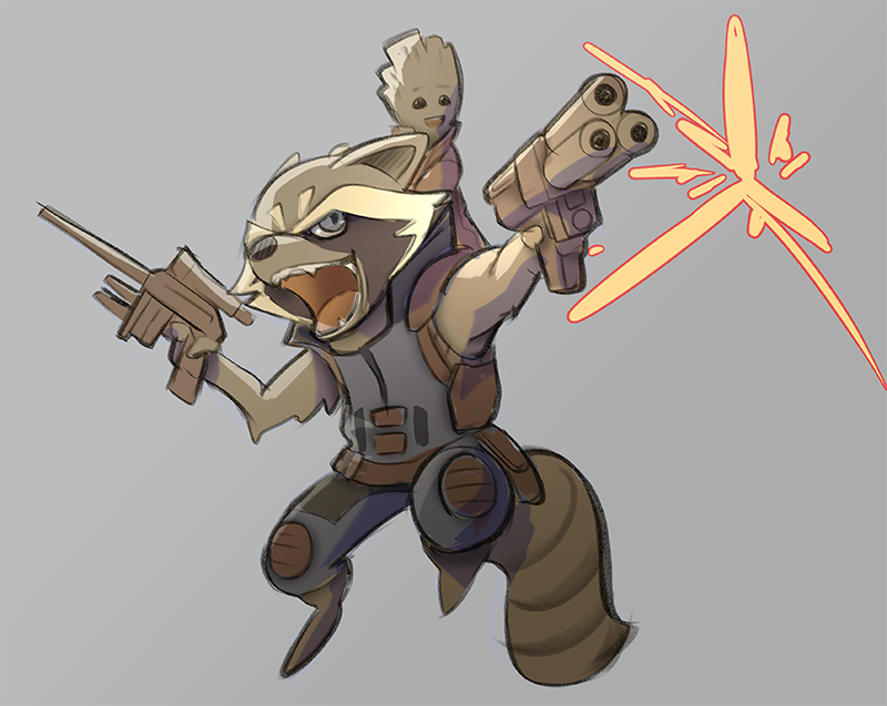 2boys, animal_ears, bad_id, bad_tumblr_id, dual_wielding, fangs, furry, furry_male