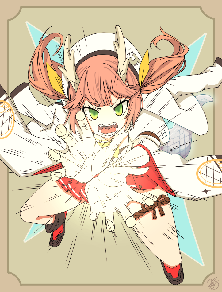 1girl, azur_lane, black_footwear, coat, coat_on_shoulders, dragon_girl, dragon_horns, dragon_tail