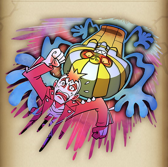 1boy, ariga_hitoshi, arm_up, clenched_hands, fleeing, flying_sweatdrops, glowing, glowing_eyes