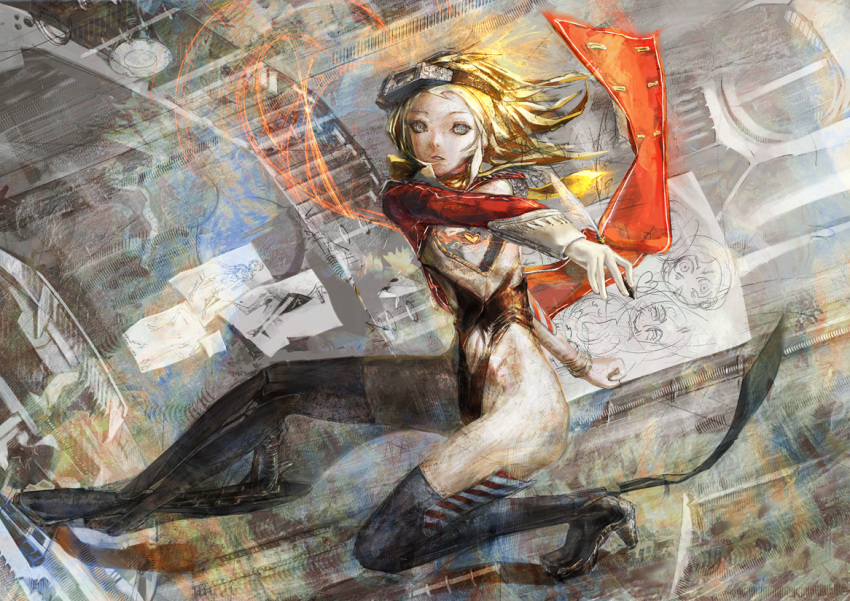 bad_id, blonde_hair, intuos9, navel, oekaki_musume, original, white_eyes