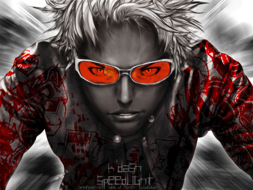 k_dash, orange_glasses, tagme, the_king_of_fighters, white_hair