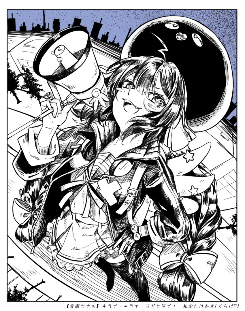 1girl, :3, backpack, bag, blue_sky, blush_stickers, border, character_name