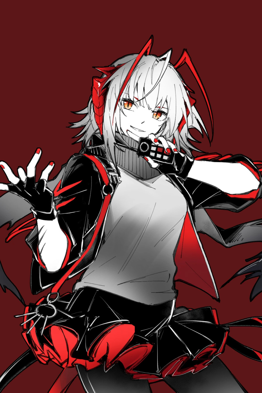 1girl, antenna_hair, arknights, chinese_commentary, commentary_request, contrapposto, cowboy_shot, detonator
