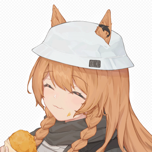 1girl, ^_^, animal_ears, animated, animated_gif, arknights, braid, brown_hair