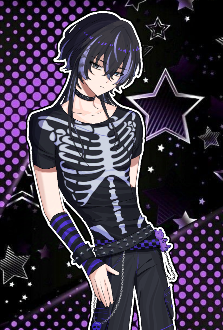 18trip, 1boy, alternate_costume, arm_at_side, armband, belt, black_belt, black_collar