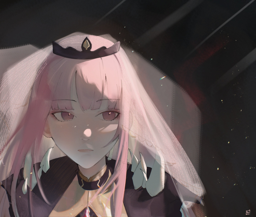 1girl, black_cape, cape, closed_mouth, highres, hololive, hololive_english, long_hair
