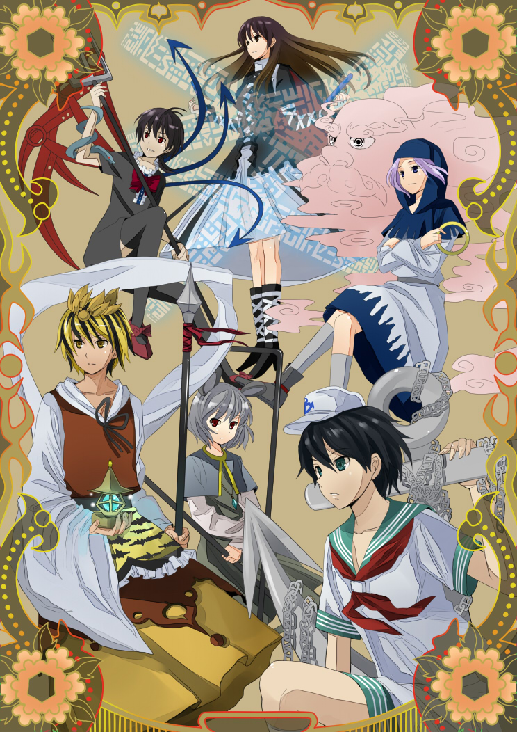 anchor, hijiri_byakuren, houjuu_nue, jeweled_pagoda, kumoi_ichirin, moketto, multiple_girls, murasa_minamitsu